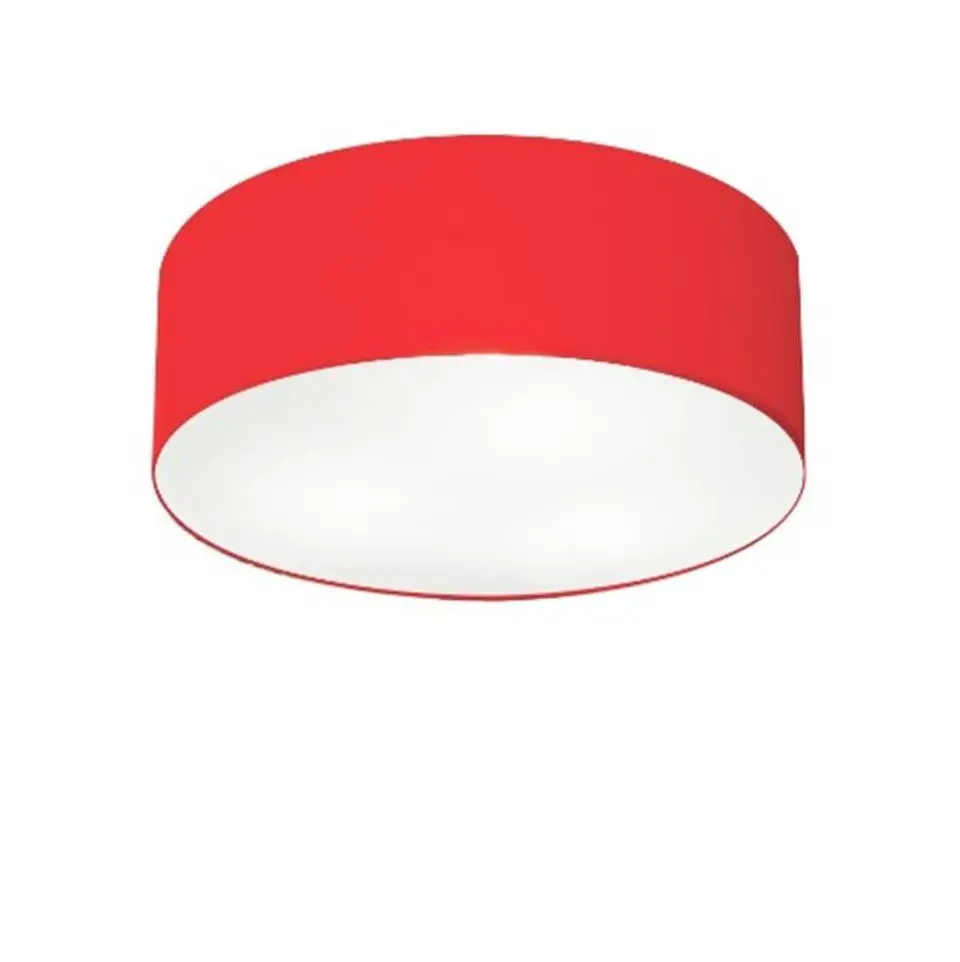 35x12cm Red Fabric Dome Md-3046 Cylindrical Plafon-Bivolt