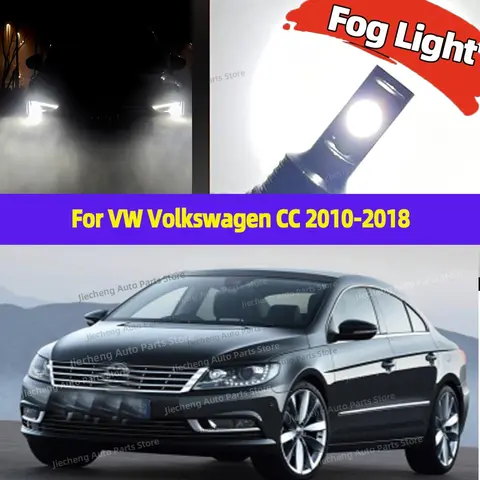 2개 LED 전구 안개등 초고휘도 6000K 백색 램프 폭스바겐 CC 2010-2018 2011 2012 2013 2014 2015 2016 2017 12V용