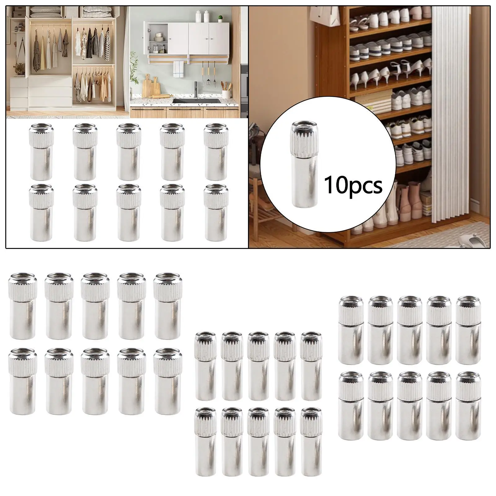 Shelf Bracket Pegs Nickel Plated Shelf Holder Support Locking Pins Cabinet Shelf Nails for Home Book Shelves Kitchen Cupboard
