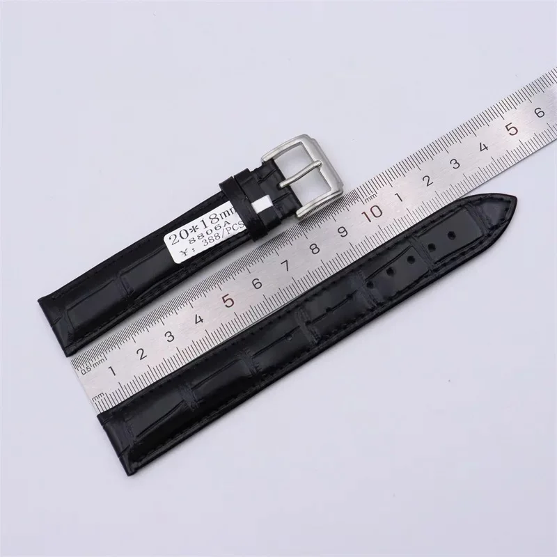 Extra langes, weiches Armband aus echtem Kalbsleder – mit Bambus-Knotenmuster, Dornschließe, verlängertes Lederarmband für Damen und Herren, 18, 20, 22 mm. – Detail 4