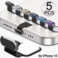 USB-C Metal Phone Dust Plugs Anti-Lost Type C Charging Port Plug Protector Cap For IPhone 16 Pro Max Samsung Xiaomi DustPlug