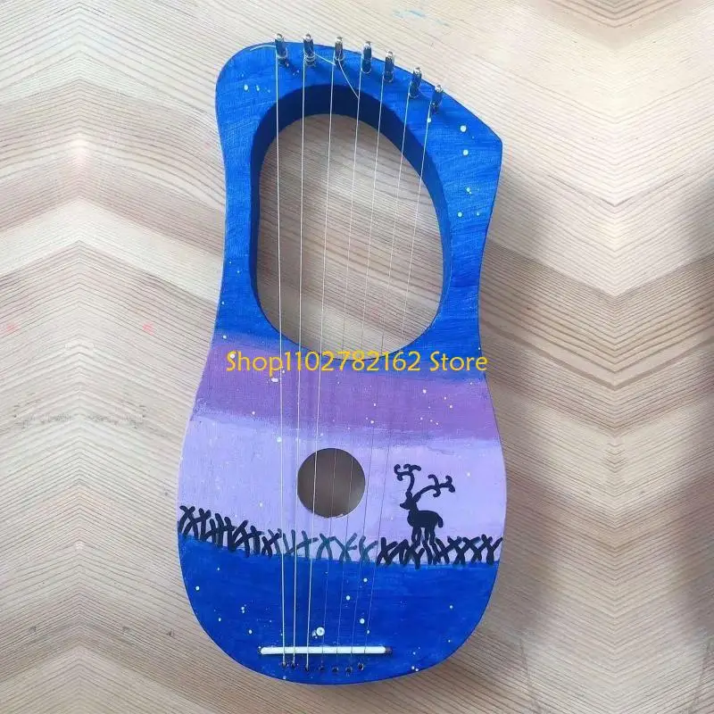 547B 7 Strings Lyre Harp DIY Basswood String Musical Instrument Handwork