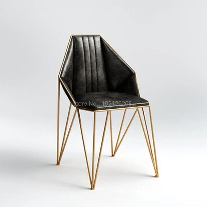 Modern Leisure Dining Chair Hotel Furniture Office Desk Chair Home Backrest Golden Dining Chair Fashion Restaurant Custom