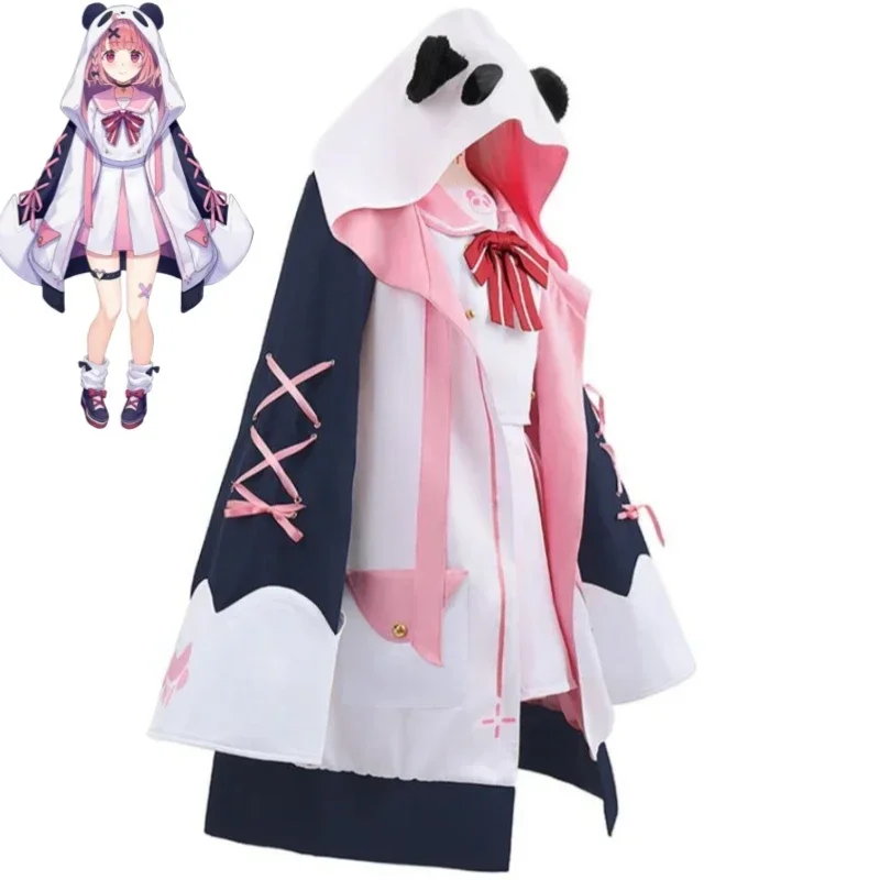 Youtuber Vtuber Sasaki Saku Sasa Nijisanji Gamers Cosplay Costume Wig Anime Panda School Jk Uniform Halloween Role Play Suit