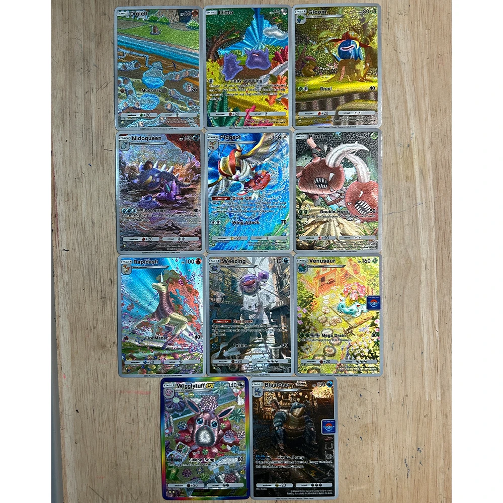 11 قطعة/المجموعة البوكيمون جيب Diy Sar سنتيا التحكم الذاتي جمع التوقيع التجارة بطاقة فلاش أنيمي الانكسار اللون فلاش الكرتون