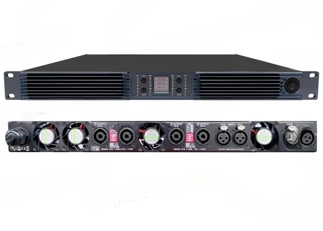 For Subwoofer Line Array Speaker Class D 4 Channel 1U Digital Power Amplifiers 10000 Watt With PFC Professional Audio Amplifier