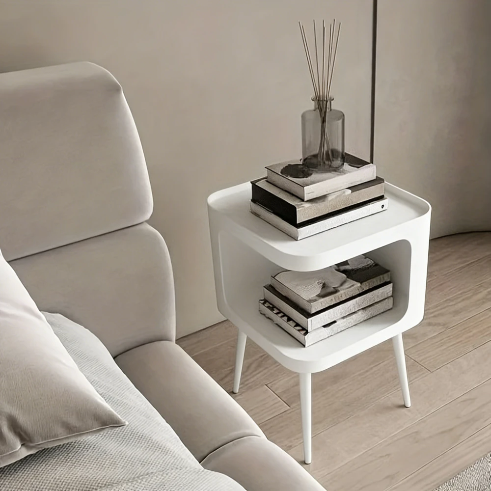 

Прикроватная тумбочка в кремовом стиле с черным металлическим каркасом, современный простой железный журнальный столик для дивана, мебель для спальни