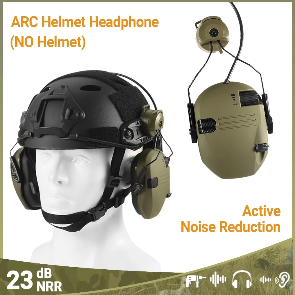 Helmet Version Tactical Electronic Shooting Earmuff Active Anti-noise Headphone Sound Pickup Headset NRR23dB