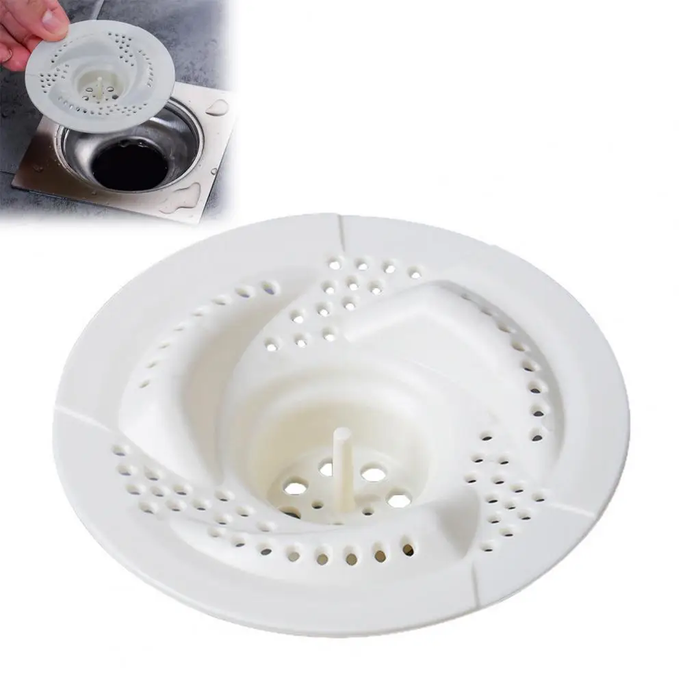 Floor Drain Cover 2pcs Swirl Design Floor Drain Hair Catcher Anti-odor Core Filter Durable One-piece Structure for Drain