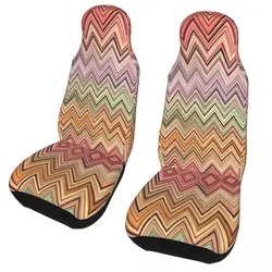 Coprisedili per Auto Boho Zig Zag coprisedili per automobili moderne multicolori per Auto camion o furgoni accessori per protezioni Auto 2 pezzi