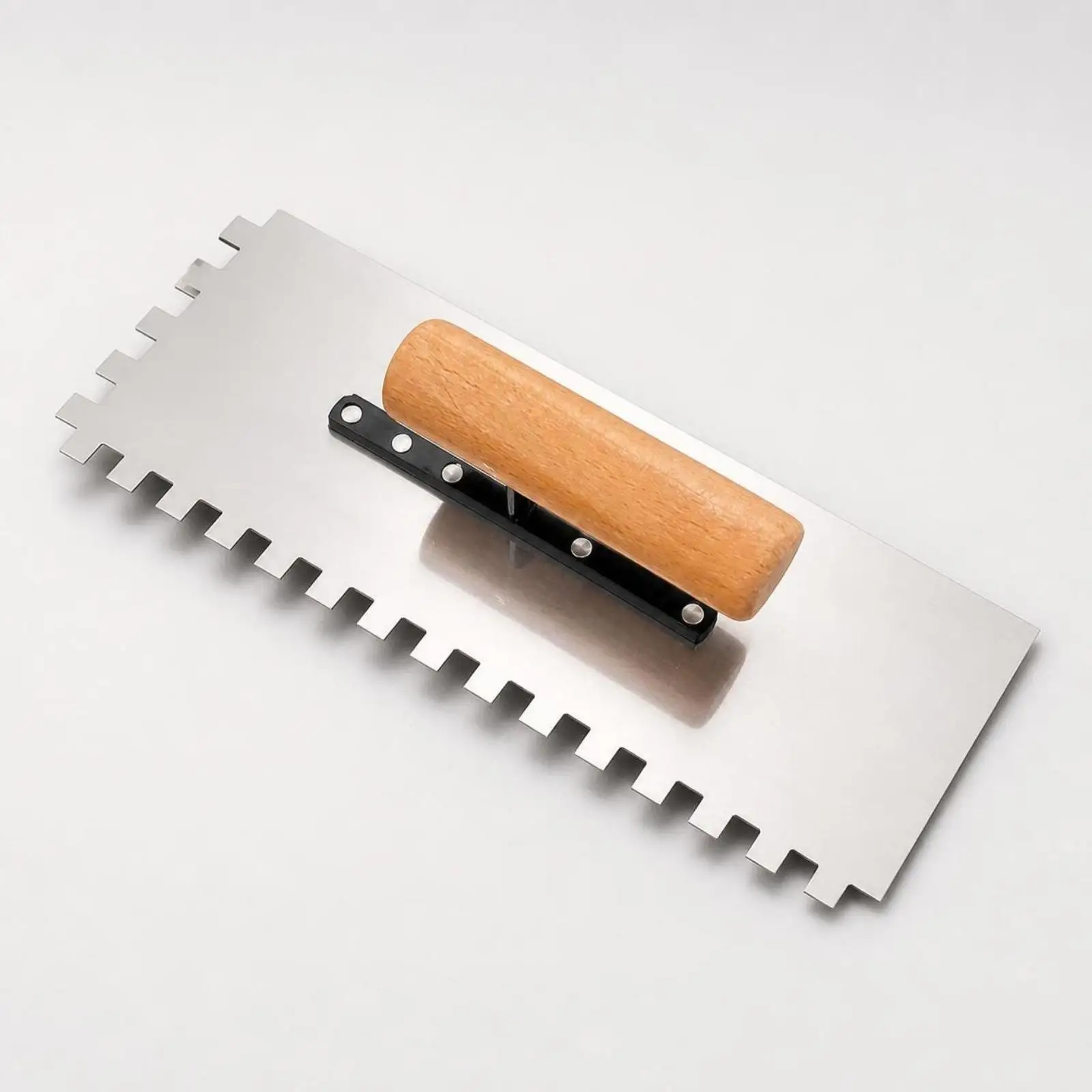 Ergonomic Tile Setting Trowel Stainless Steel Notched Blade for Ceramic Floor Wall DIY Home Renovation