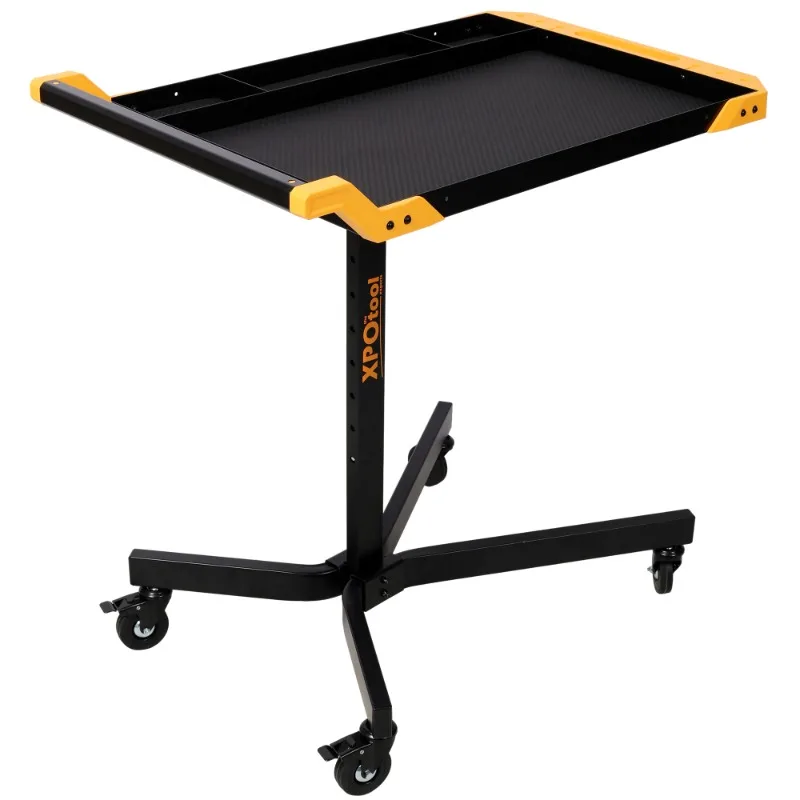 Height-Adjustable Mobile Workbench Rolling Tool Tray Table Portable Workstation for Repair Shop Heavy Duty Rolling Work Table