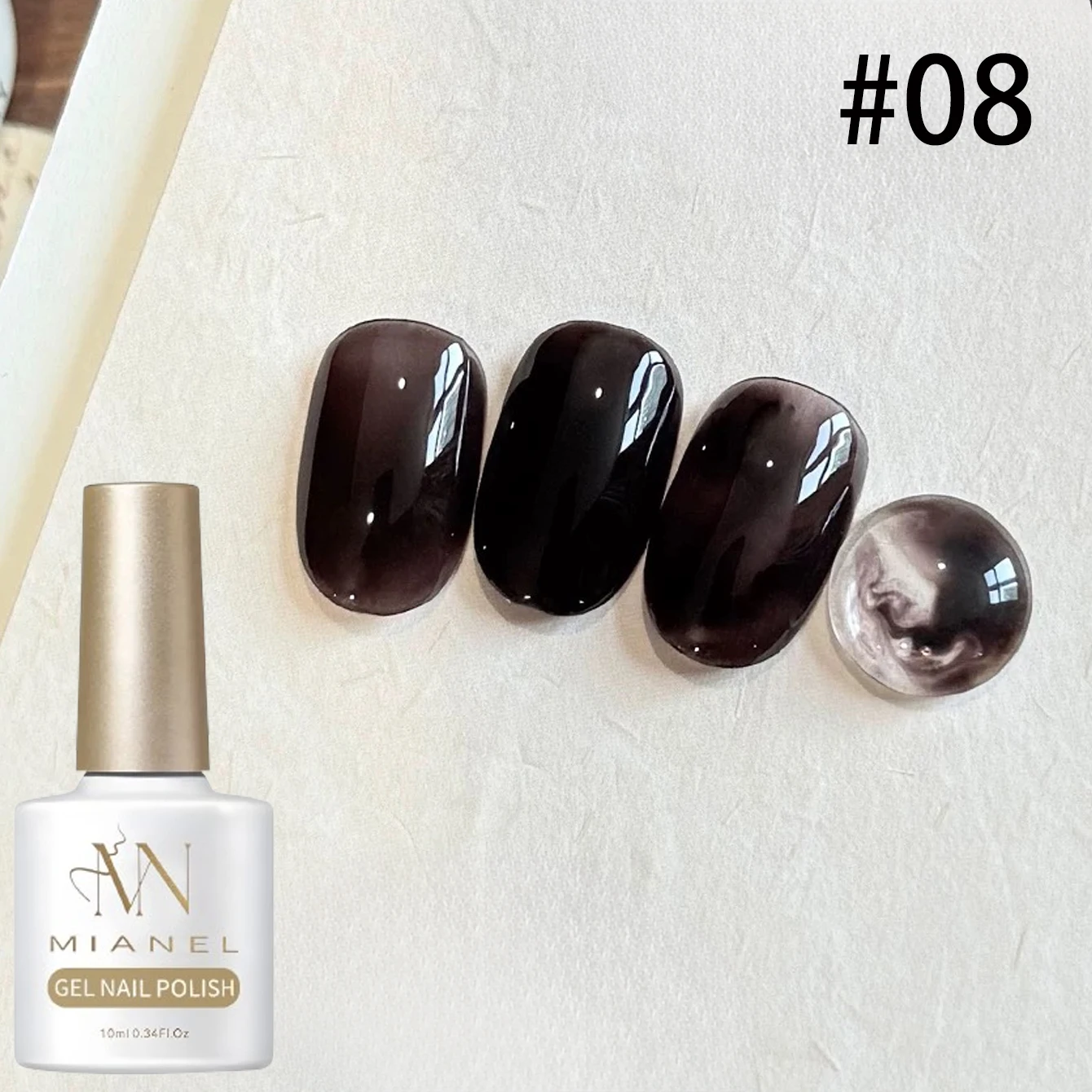 10ML 1-8 Stück Braune Bernstein-Serie Jelly Gel Nagellack Leoparden-Nägel Beliebter Online-Trend Eisklarer Schwarzer Karamell-Nagellack – Detail 19