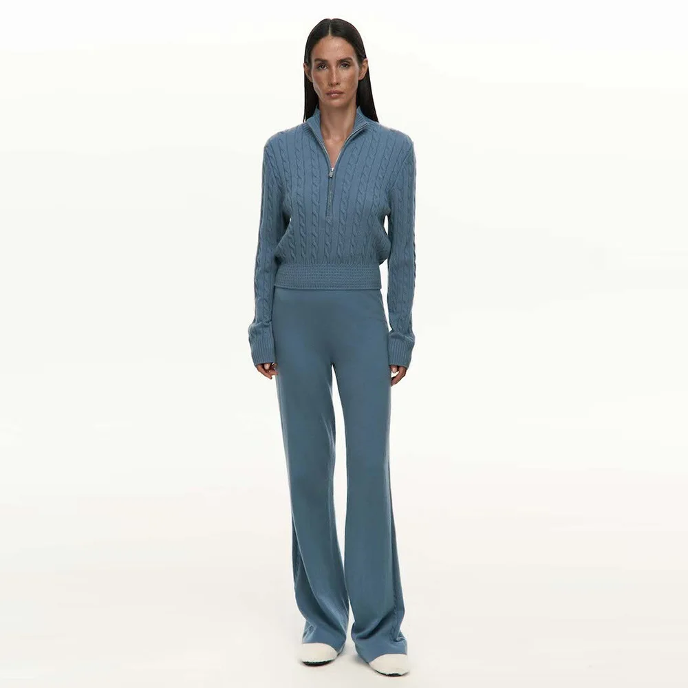 Women's Two-piece Set 2026 New Fashionable and Simple Long Sleeved and Long Pants Set Suitable for Casual Home Wear