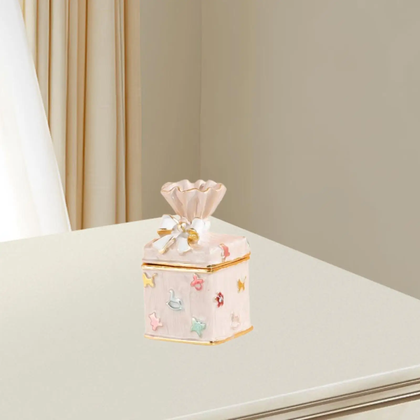 

Mini Jewelry Box for Women Alloy Jewelry Organizer for Earrings Girlfriend