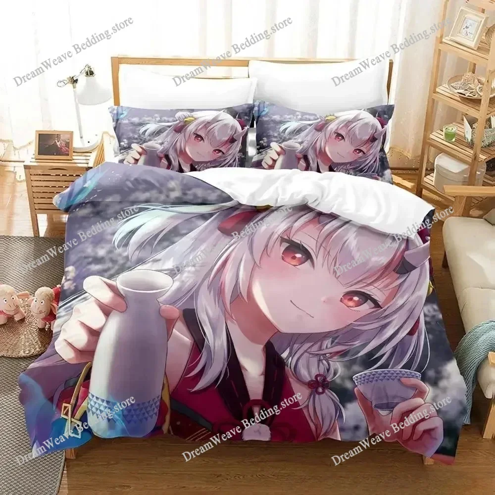 Home Textile Cartoons Kawaii Nakiri Ayame Cover Duvet Cover Pillow Case Boy Girl Polyester Bedding Set King Queen Twin Size741