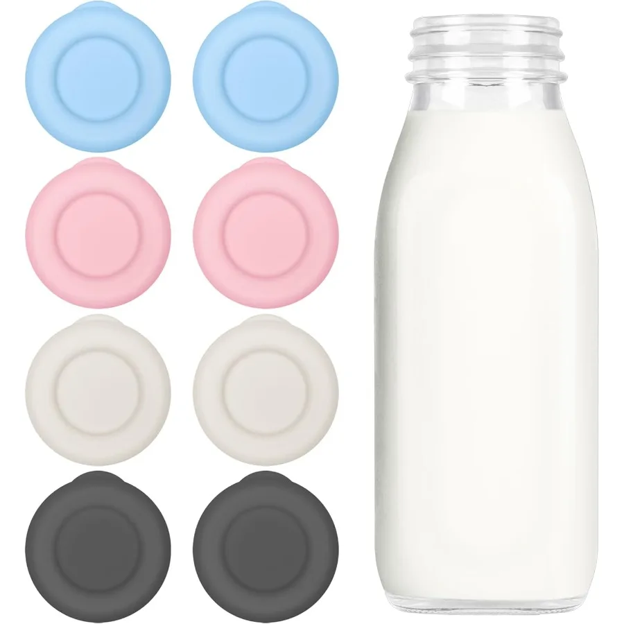 

Silicone Milk Bottle Caps 48mm Diameter Bottle Caps for Libbey and Stanpac Milk Glass Bottles Reusable and tight Easy to Clean