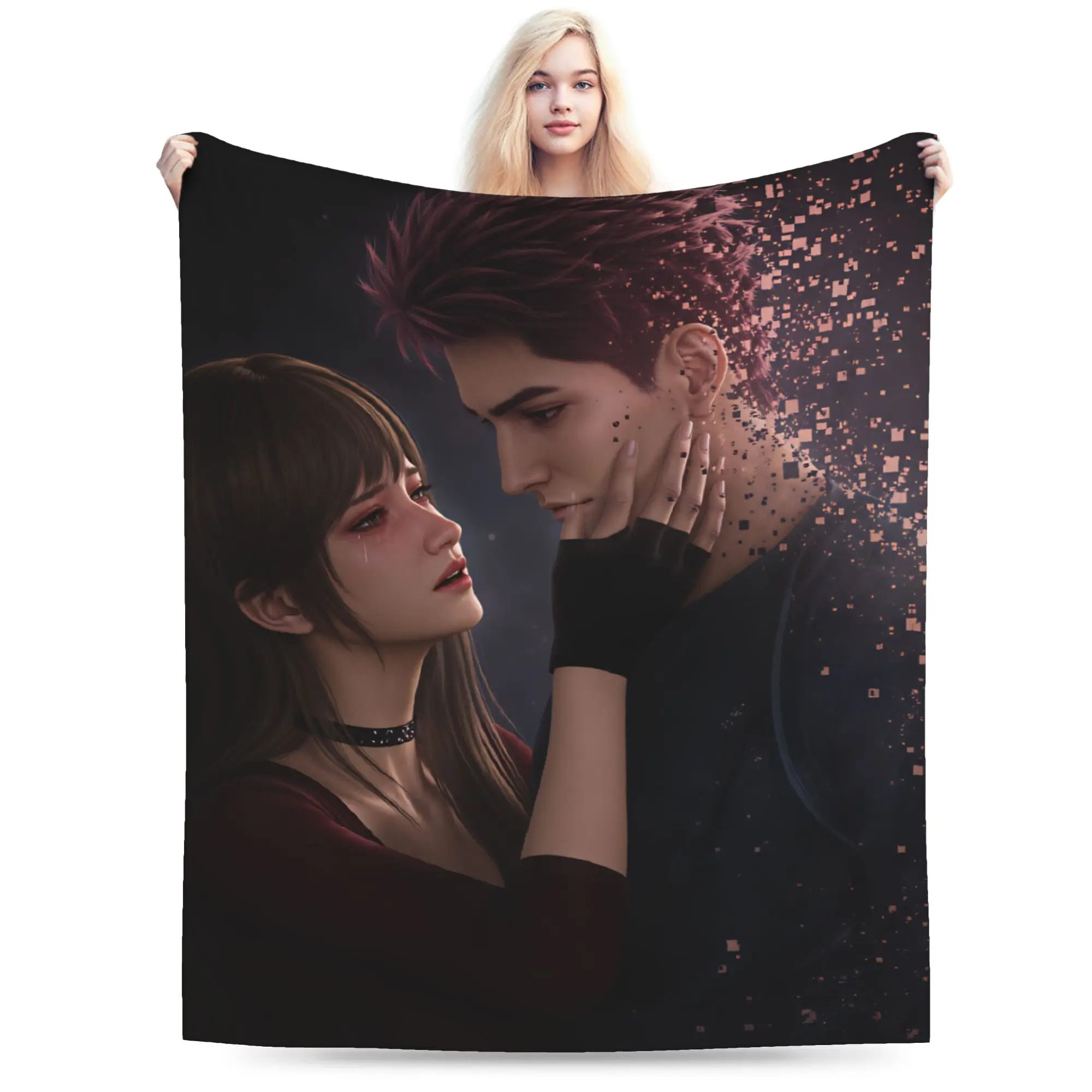 Warm Comfy Throw Blanket Travel Valko Blanket Love and Deepspace  Flannel Bedspread For Living Room Funny Sofa Bed Cover