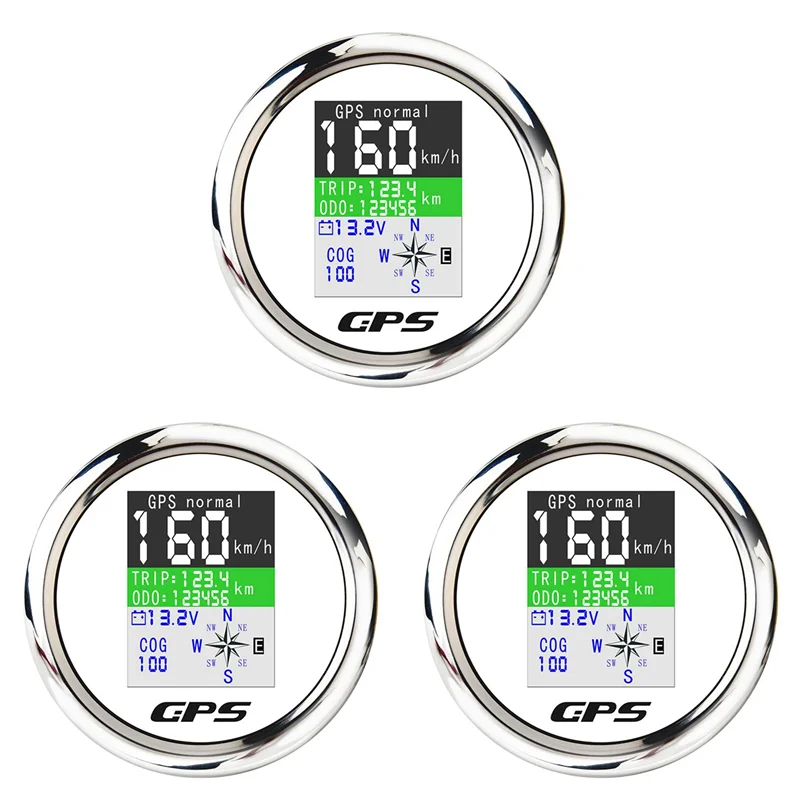 

3X морской лодка GPS спидометр цифровой с GPS антенной для моторной яхты TFT экран водонепроницаемый одометр белый и серебристый