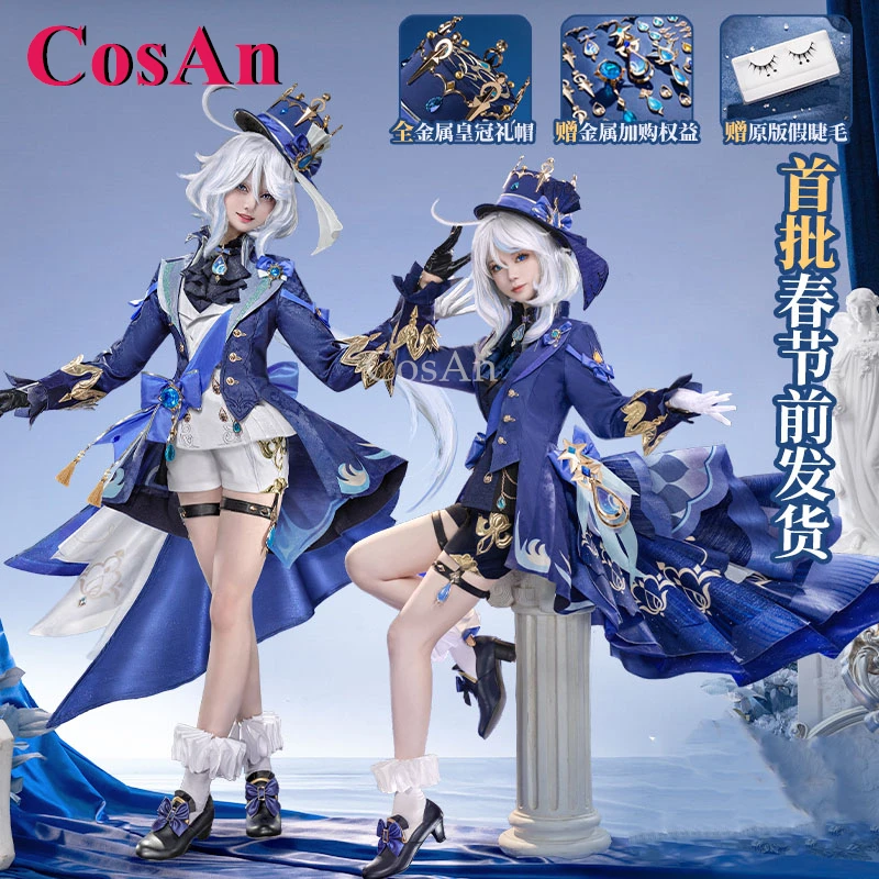 CosAn Hot Game Genshin Impact Furina Cosplay Costumes Gorgeous Elegant Combat Uniforms Activity Party Role Play Clothing S-XL