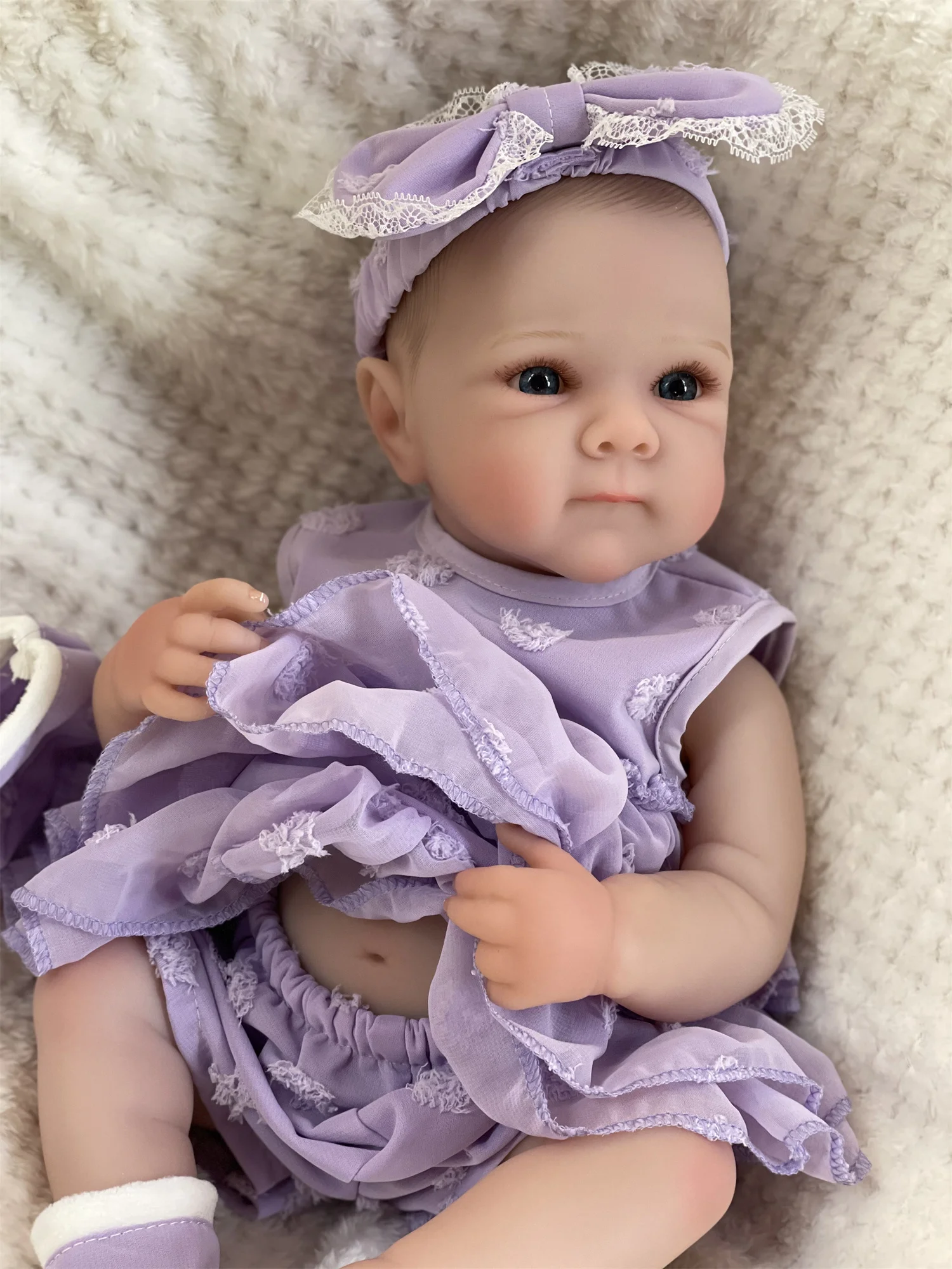 18-20Inch Washable Bettie Bebe Reborn Girl With Painted Hair Full Body Vinyl 3D Painted Skin Visible Veins Newbonr Baby Doll