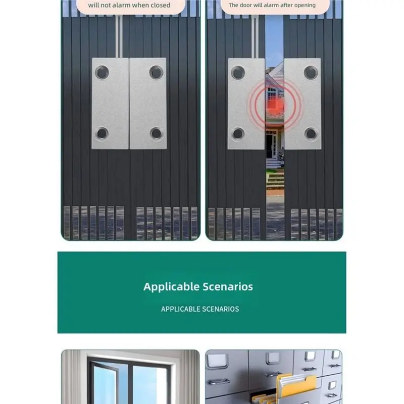 CJSD-HC-52 Door Sensor Switching On And Off Metal Wired Roller Shutter Door Magnetic Contact Switch For Security System