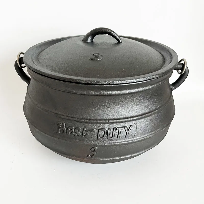 

8L Best Duty Cast Iron Dutch Oven Three Legs Cauldron South Africa Potjie Pot Cast Iron Soup Pot for Outdoor Camping