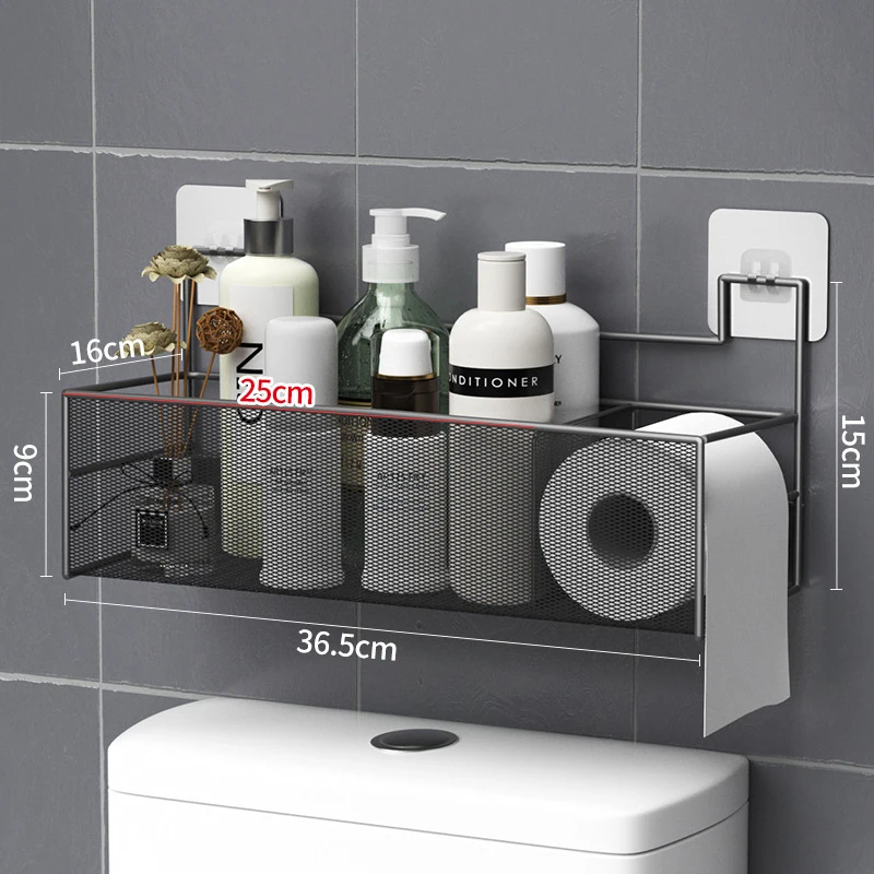 Bathroom Shelf Shower Wall Mount Shampoo Storage Holder With Suction Cup No Drilling Kitchen Storage Bathroom Accessories