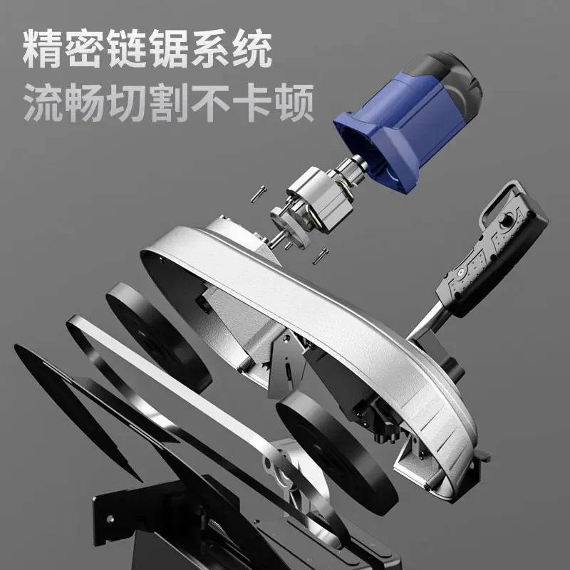 Automatic Small Woodworking Band Machine Desktop Vertical Horizontal Band Metal Cutting Steel Bar Sawing Manual Motor