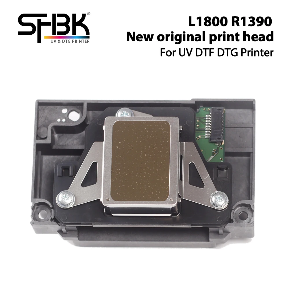 

100% новая оригинальная печатающая головка для принтеров Epson L1800 A3 UV DTF DTG, модель R1390 1400, новая зеленая версия, печатающая головка для DTF-печати.