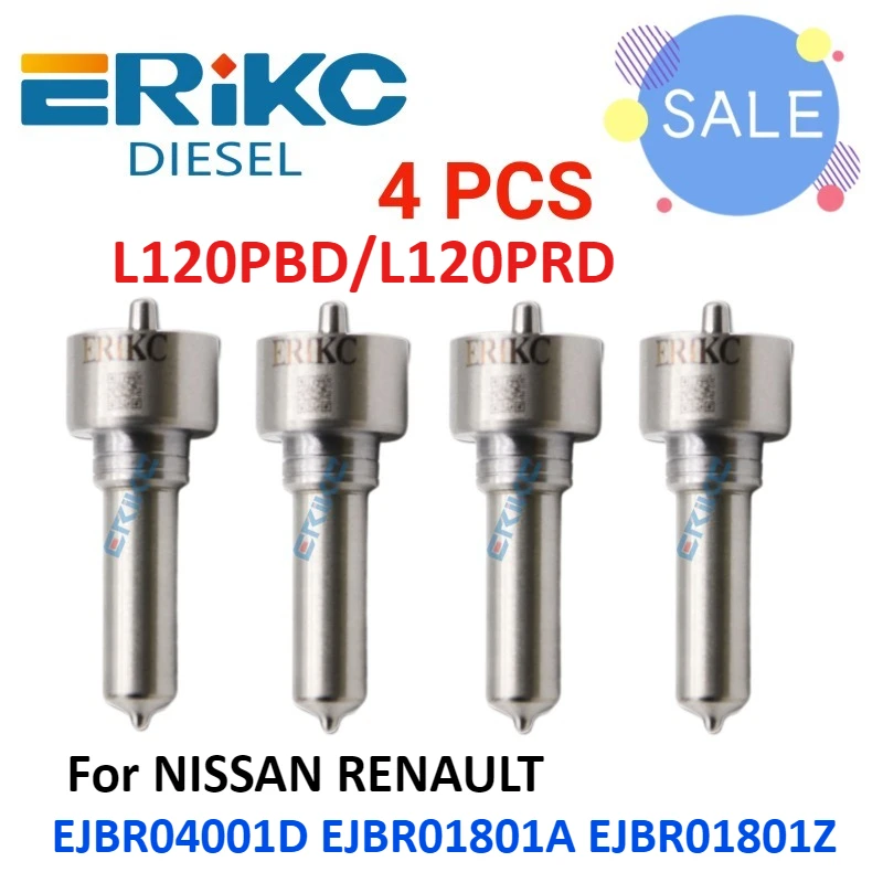 

4 PCS Auto Fuel Common Rail Injector Nozzle Diesel L120PBD L120PRD for NISSAN/RENAULT Car EJBR04001D EJBR01801A EJBR01801Z