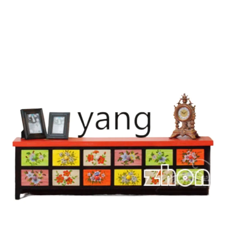 LH hand-painted furniture color living room TV cabinet twelve chest cabinet storage display cabinet