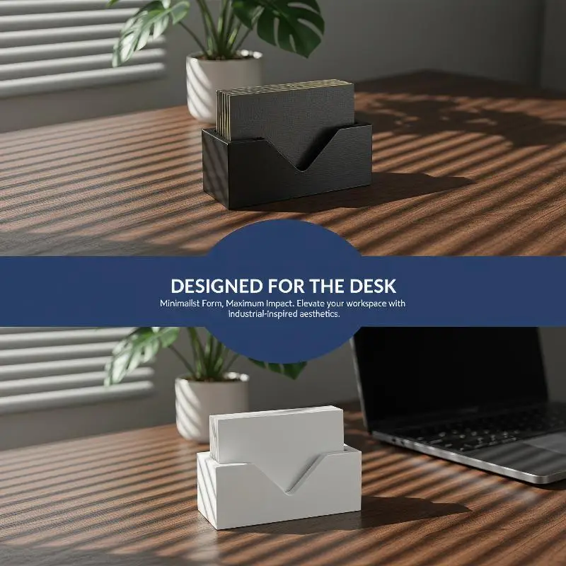 3D Printed Business Card Stand Scratch-resistant Desktop Card Holder Modern Design for Home Office Business Meeting Use