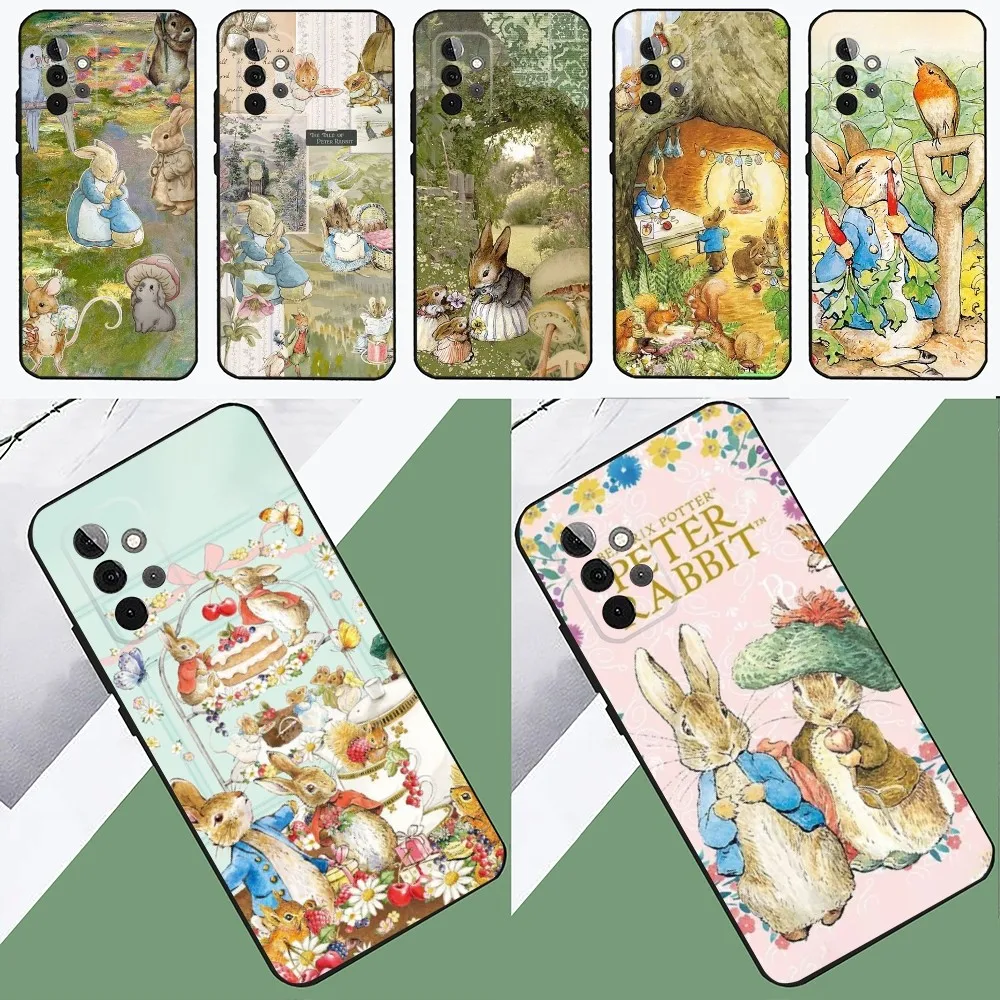 

Cute P-Peter R-Rabbit Phone Case For SamsungS24,23,22,21,S20 Ultra Pro 10,S30Plus,S9,20lite Ultra Black Cover
