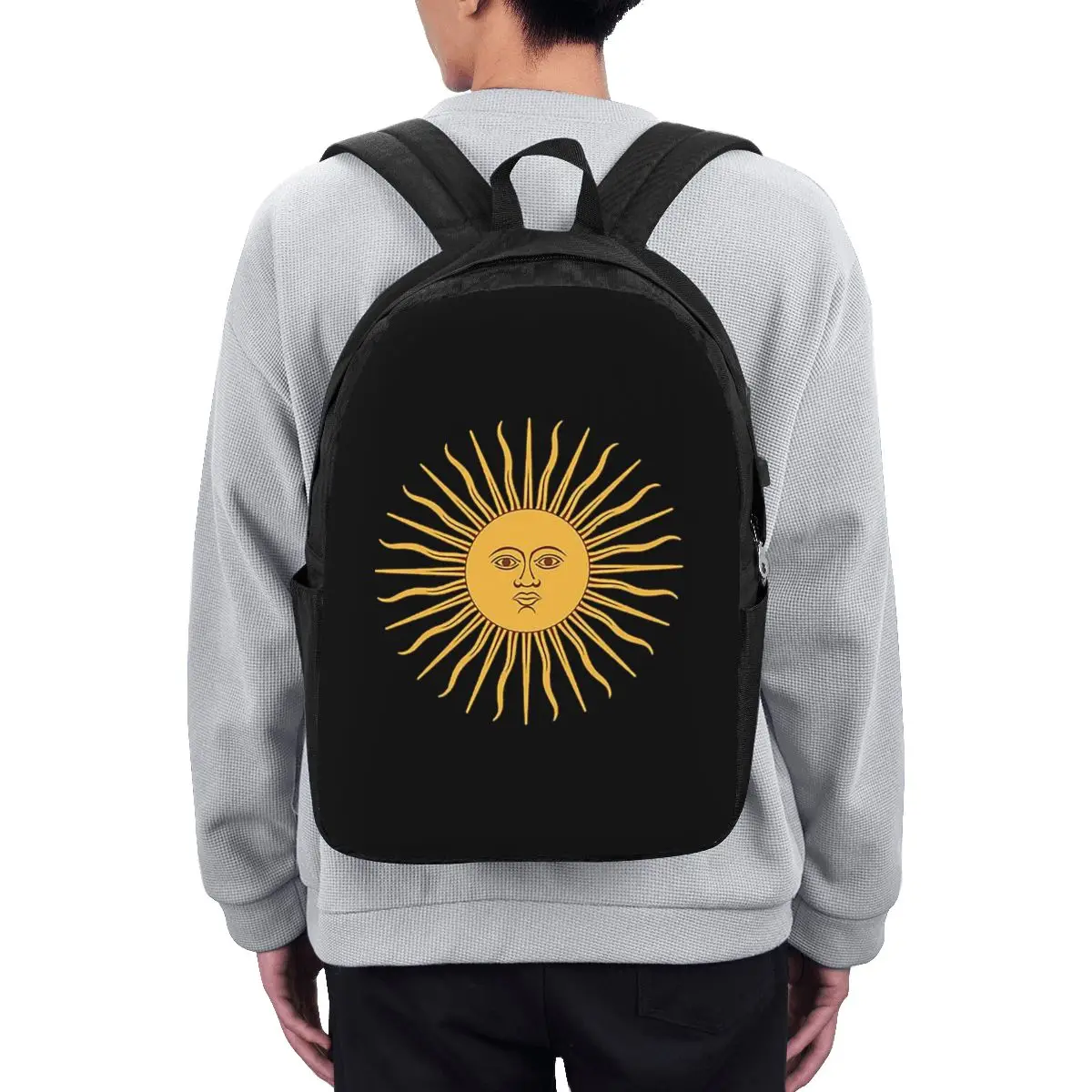 Sun Of May Flag Of Argentina Backpack Travel Notebook Bag Computer College Student School Bag Laptop Shoulder Bags for Men Women