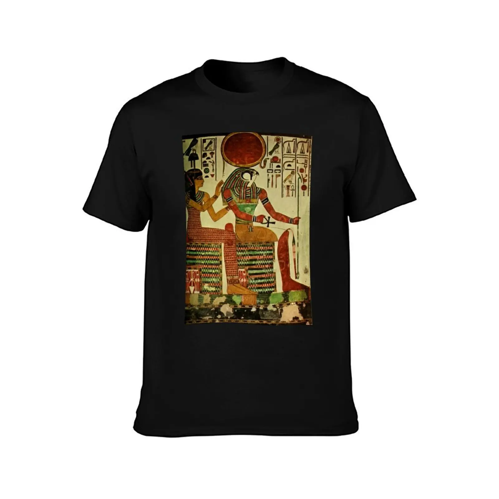 Ancient - Egyptian Wall Paintings 1956, Horus T-Shirt, Summer Casual Cotton Tee, Oversized Streetwear Tops, Unisex Men Women