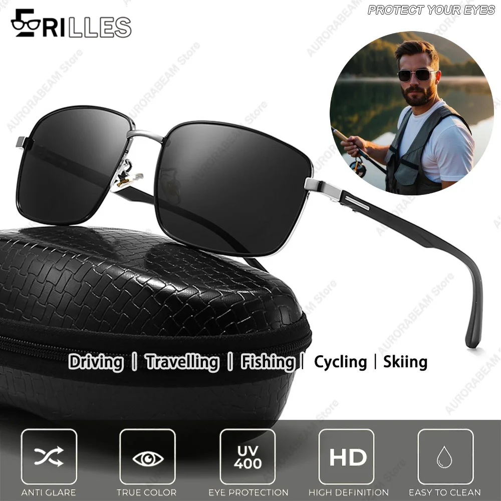 

Luxury Metal Frame Sunglasses Polarized UV400,Classic Aviator Driving Glasses,Unisex Retro Style, High Clarity Vision Protection