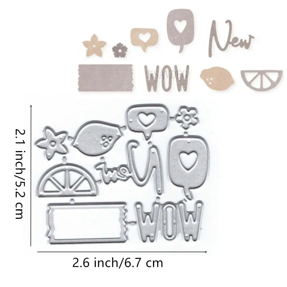 Word Wow Lemon Metal Cutting Dies for Card Making Paper Embossing Mold Die Cuts Sets Album 2024 New Scrapbook Stencils