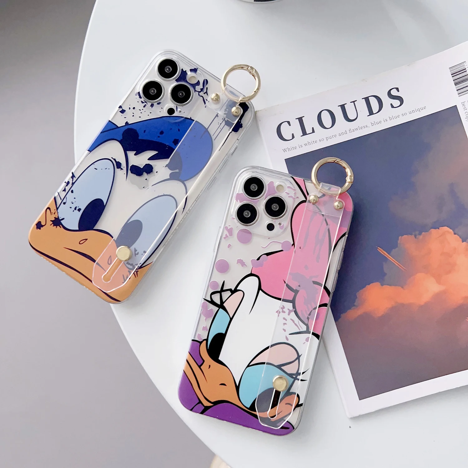 Donald Duck For Huawei Honor 20 X20 X20SE 30 30i V20 30 X40 8x 9x X8 9x X9A 10 X10 V40 Play3 4 Pro Phone Case Wrist Strap Holder