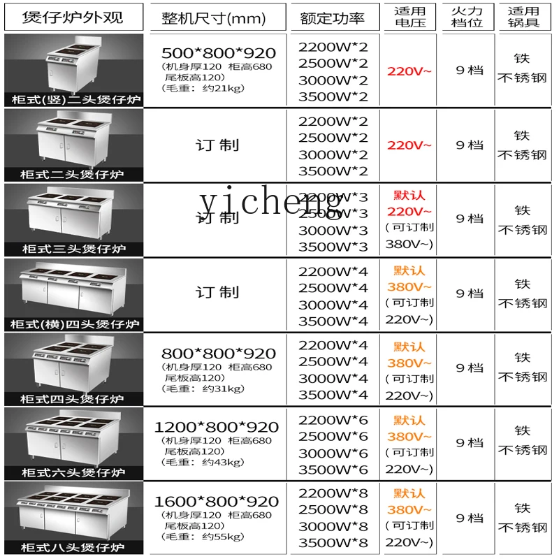 ZK commercial induction cooker multi-head six-eye Malatang special stove high-power cabinet