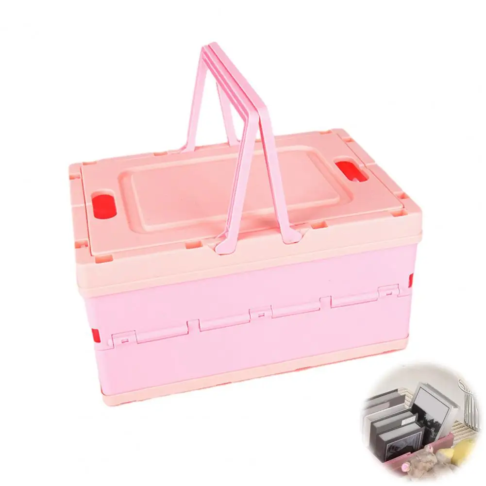 Space-saving Storage Solution Portable Storage Box Capacity Foldable Storage Box with Handle Design for Desktop Organization