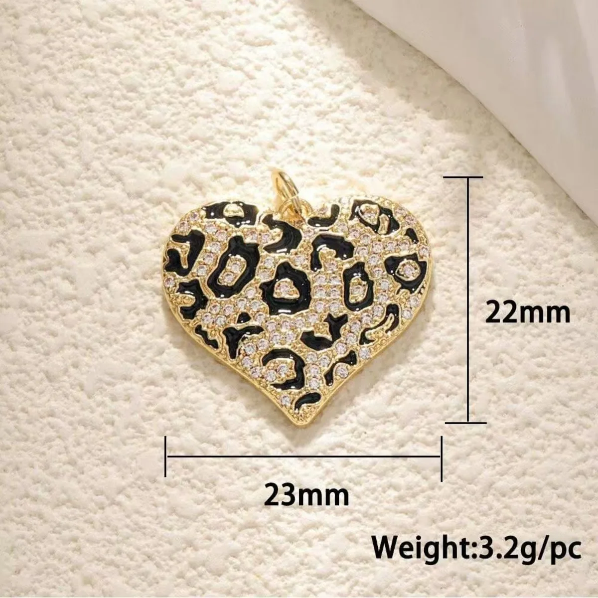 Trending Leopard Pattern Heart Pendant Enamel Dripping oil charms for DIY handmade Necklace Jewelry accessories