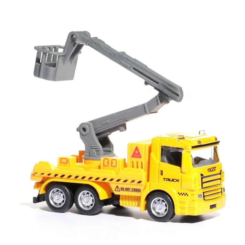 metal-alloy-engineering-vehicle-model-toy-miniature-repair-truck-lamp-post-scene-children's-gift-static-model-collectible