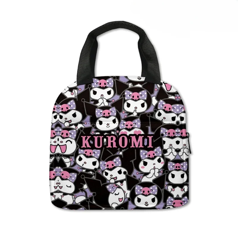 Sanrio New Product Printing Kuromi Large-capacity Picnic Bag Student Portable Ice Bag Children Cute Cartoon Lunch Bag Gift