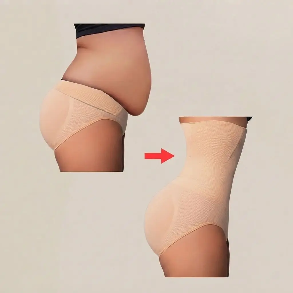 Culottes gainantes post-partum, sous-vêtements élastiques taille haute pour rehausser les fesses