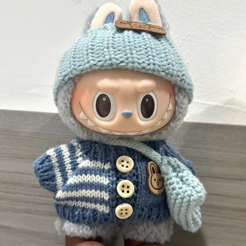 ملابس دمى ل Labubu الزي V1 V2 V3 17 سنتيمتر دمى الجلوس اكسسوارات نظارات الملابس مصمم الاطفال هدية سترة قبعة مجموعة الحقائب