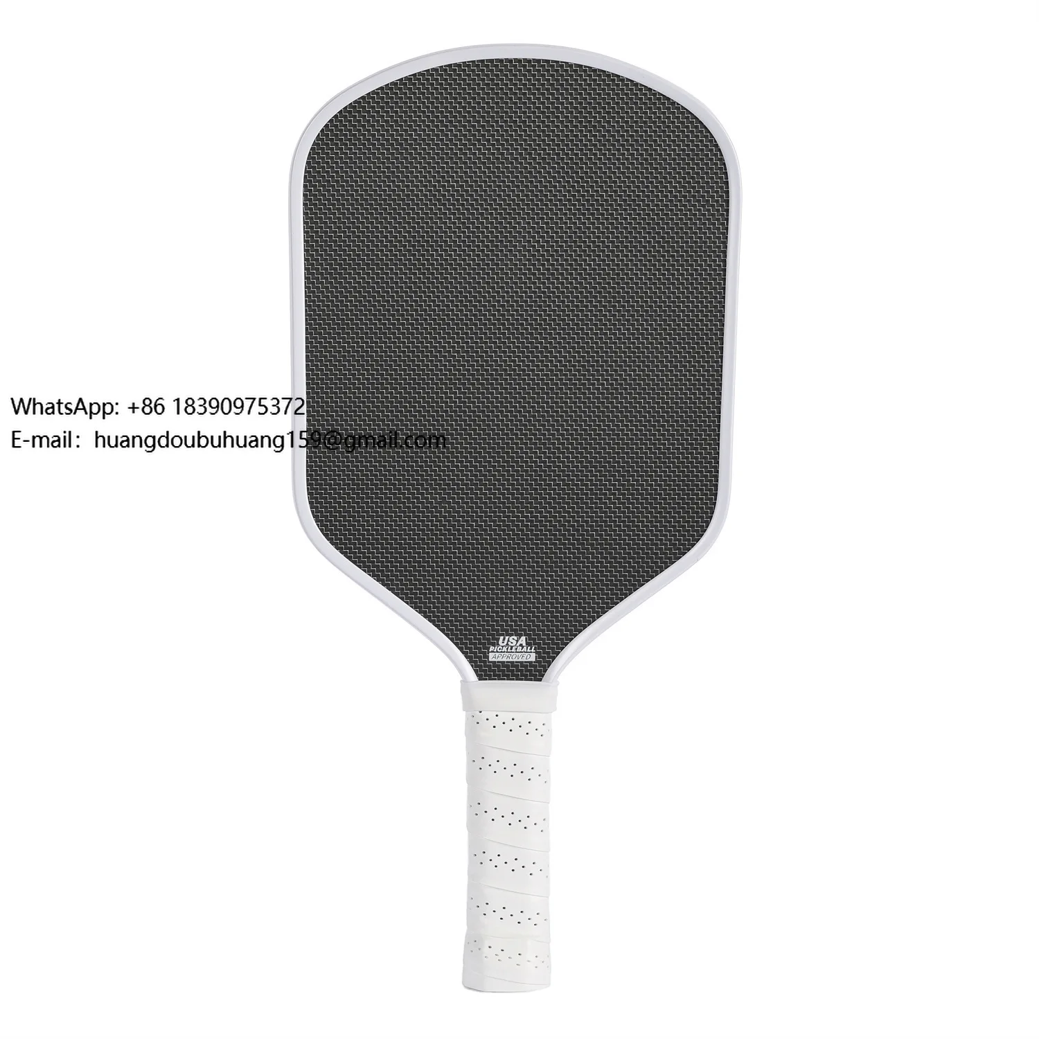 

202.Titanium Alloy Metal Wire Carbon Fiber Woven Pickleball Squash Racket Hot Press Molded 16mm Thick Competition Custom Logo