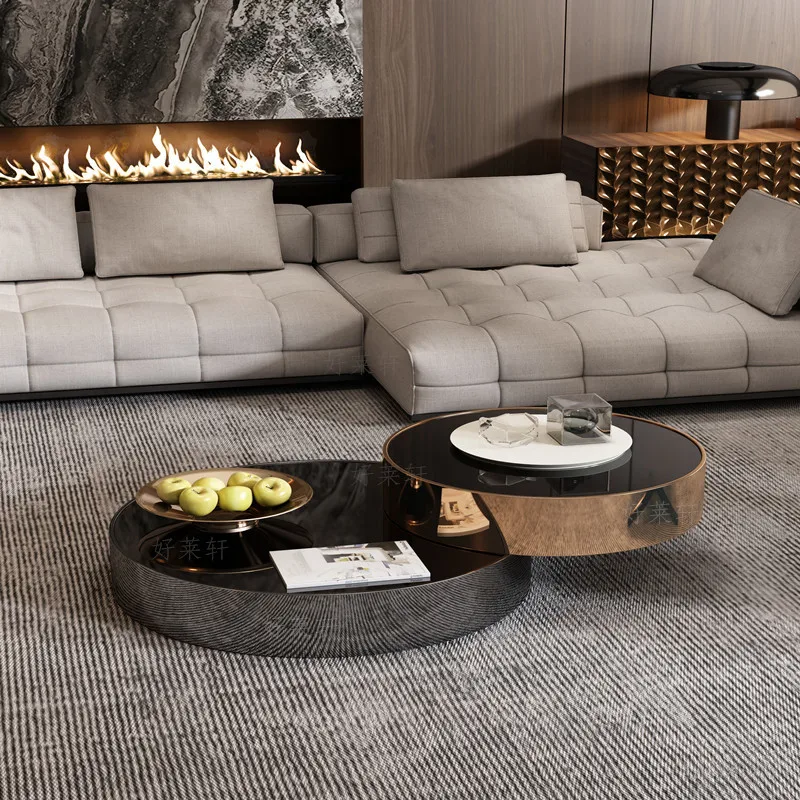 طاولات القهوة الذهبية الكلاسيكية المستديرة على الطراز الأوروبي طاولات القهوة الضيقة المصممة لغرفة المعيشة أثاث ميسا دي سنترو سالا للمنزل