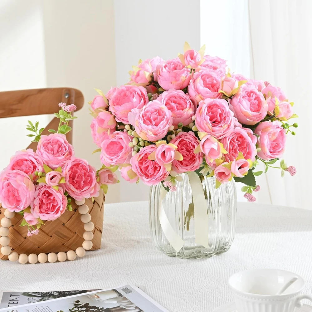 1/3 قطعة زهور الورد الاصطناعي الفاوانيا عالية الجودة مهرجان غرفة المنزل الديكور المزهريات قوس الزفاف في الهواء الطلق حديقة ساحة Diy بها بنفسك الهدايا #5