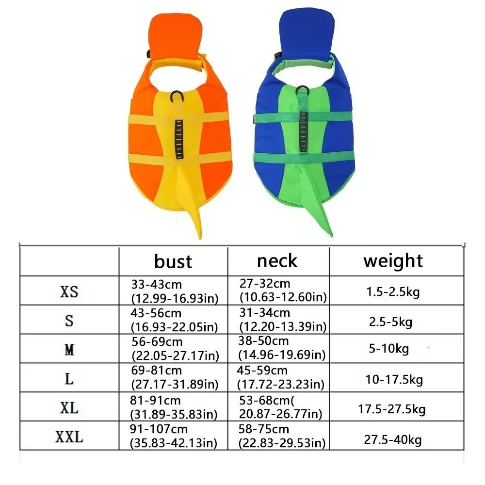 Hai-förmige Hunde-Schwimmweste, wasserdicht, atmungsaktiv, verstellbar, für Welpen, Sicherheitsweste für Strand und Schwimmen – Detail 1